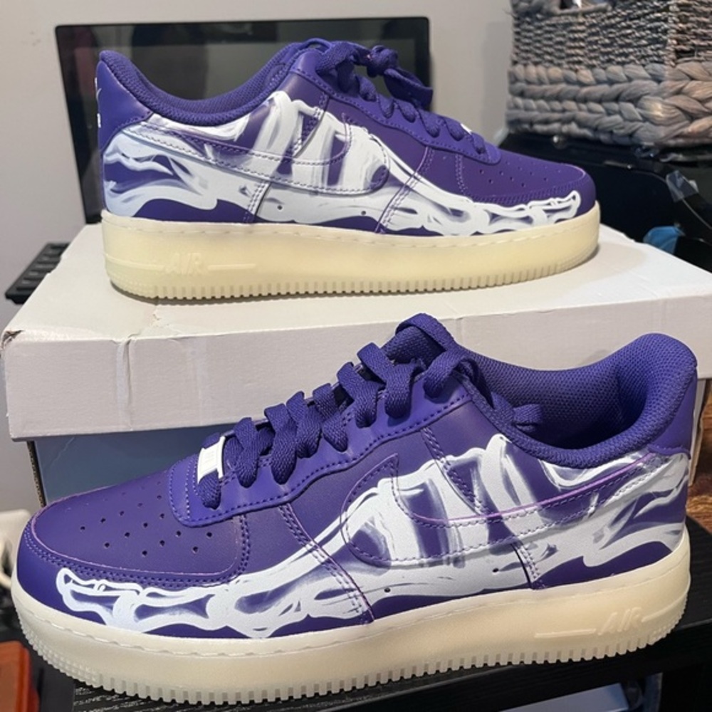 Nike Air Force 1 Low '07 QS "Purple Skeleton Halloween Size 8